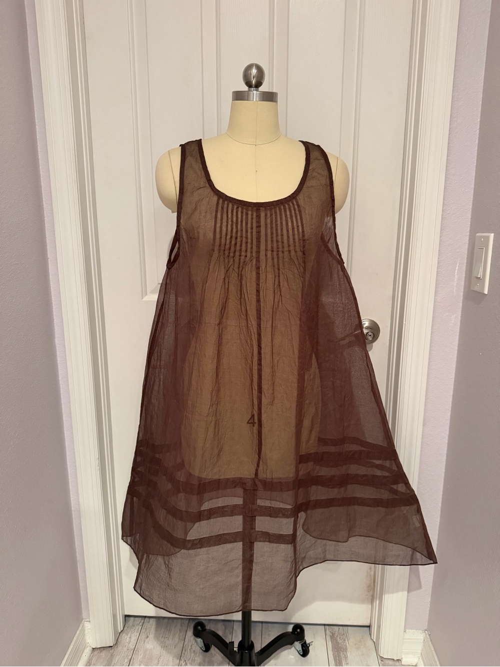 Les Ours Millet organza Dress in Aubergine